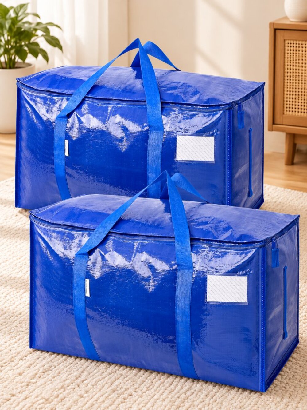 TICONN 2 Pack Extra Large Blue Storage Bags 27x14x15 Heavy Duty New